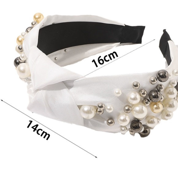 NWOT Etsy White with Vegan Pearls Headband OS main image 6